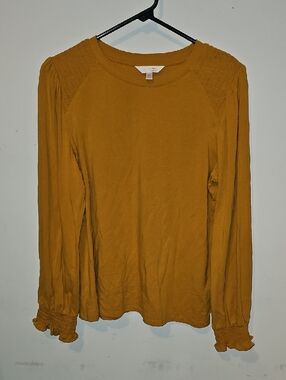 Lauren Conrad Womens Dressy Top. Mustard Colored. Size Medium, Nwots!!